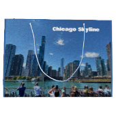 Chicago, Illinois Abstrakt Skyline Große Geschenktüte (Rückseite)