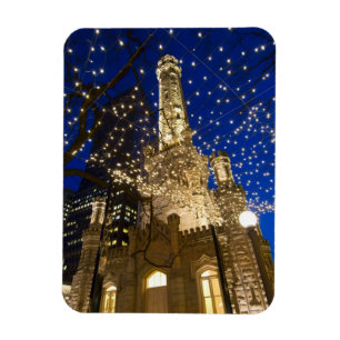 Chicago, Illinois, alter Wasserturm mit Feiertag Magnet