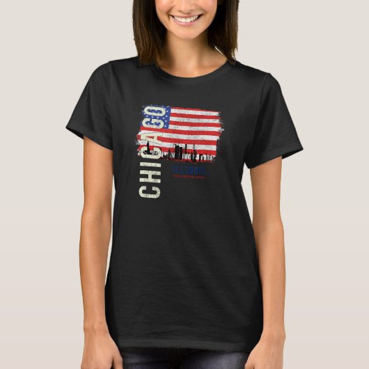 Chicago Illinois Amerika Usa T-Shirt (Vorderseite)