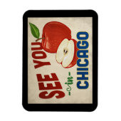 Chicago Illinois Apple - Vintage Travel Magnet (Vertikal)