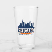 Chicago, Illinois Architectural Skyline Glas (Vorderseite)