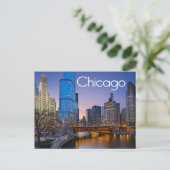 Chicago, Illinois at Night United Staaten Postkarte (Stehend Vorderseite)