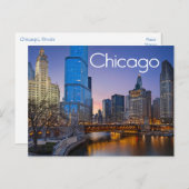 Chicago, Illinois at Night United Staaten Postkarte (Vorne/Hinten)
