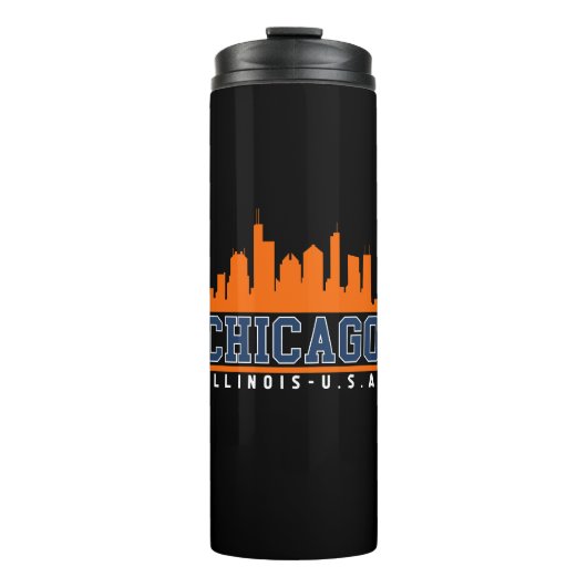 Chicago Illinois Beatiful Skyline Thermosbecher (Vorderseite)