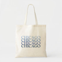 Chicago Illinois, Blue und Light Blue Tote Bag