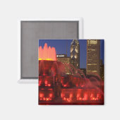 Chicago, Illinois, Buckingham Fountain Magnet (Vorderseite/Rückseite)