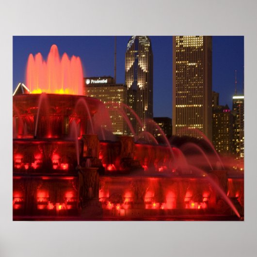 Chicago, Illinois, Buckingham Fountain Poster (Vorne)