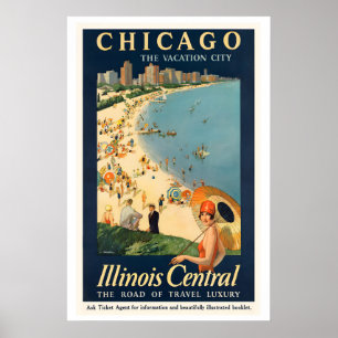 Chicago Illinois Central Vintage Reiseposter Poster