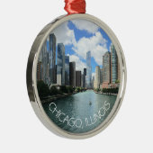 Chicago, Illinois Christmas Keepake Souvenir Ornament Aus Metall (Rechts)