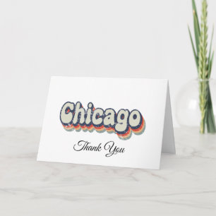 Chicago Illinois Chrome City Classic Art Dankeskarte