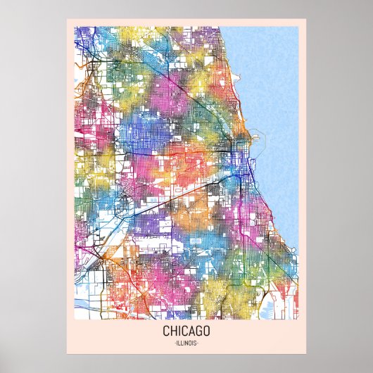 Chicago Illinois City Map Poster (Vorne)