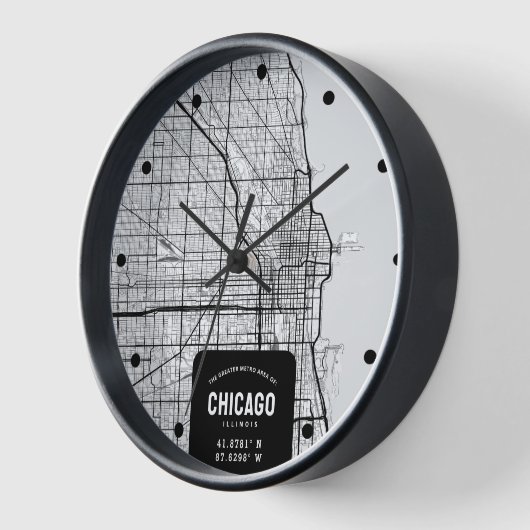 Chicago, Illinois City Map Uhr (Winkel)