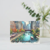 Chicago Illinois City River Postcard Postkarte (Stehend Vorderseite)