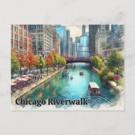 Chicago Illinois City River Postcard Postkarte