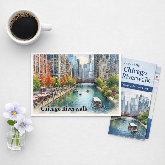 Chicago Illinois City River Postcard Postkarte