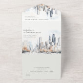 Chicago, Illinois City Scape All In One Einladung (Außenbereich)