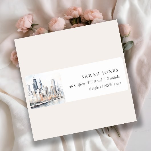 Chicago, Illinois City Scape, Aquarelladresse