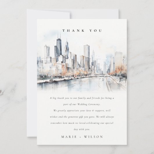 Chicago, Illinois City Scape Dankeskarte (Vorderseite)