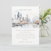 Chicago, Illinois City Scape Dankeskarte (Stehend Vorderseite)