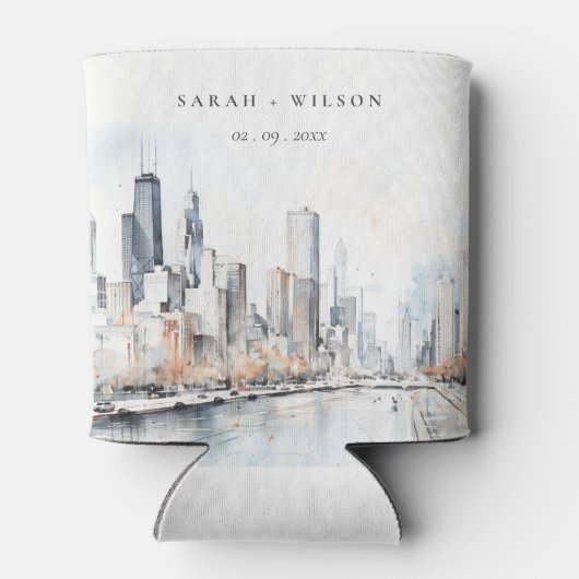 Chicago, Illinois City Scape Dosenkühler (Rückseite)