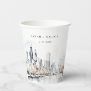 Chicago, Illinois City Scape Pappbecher