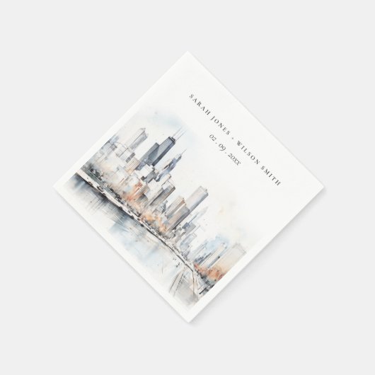 Chicago, Illinois City Scape Serviette (Ecke)