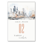 Chicago, Illinois City Scape Tischnummer (Vorderseite)