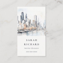 Chicago, Illinois City Scape Watercolor Travel