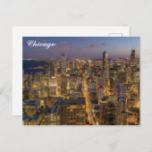 Chicago Illinois City Skyline bei Nacht Postkarte (Vorne/Hinten)