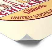 Chicago Illinois City Skyline Emblem Poster (Ecke)