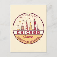 Chicago Illinois City Skyline Emblem