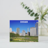 Chicago Illinois City Skyline Foto Postkarte (Stehend Vorderseite)