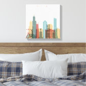 Chicago, Illinois | City Skyline Leinwanddruck (Insitu (Schlafzimmer))