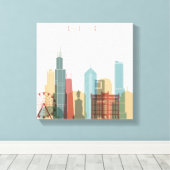 Chicago, Illinois | City Skyline Leinwanddruck (Insitu (Holzboden))