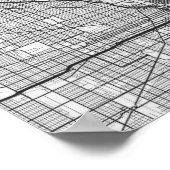 Chicago Illinois City Skyline mit Karte Poster (Ecke)