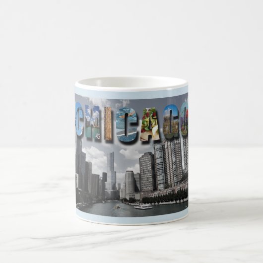 Chicago Illinois City Skyline Skyscrapers Foto Kaffeetasse (Mittel)