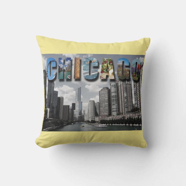 Chicago Illinois City Skyline Skyscrapers Foto Kissen (Vorderseite)