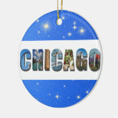 Chicago Illinois City Travel Fotos Weihnachten Keramik Ornament (Links)
