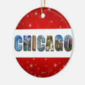 Chicago Illinois City Travel Fotos Weihnachten Keramik Ornament (Links)