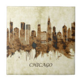 Chicago Illinois Cityscape Fliese (Vorderseite)