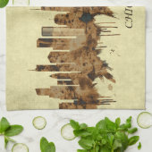 Chicago Illinois Cityscape Geschirrtuch (Gefaltet)