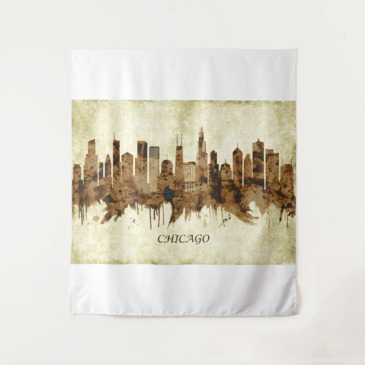 Chicago Illinois Cityscape Wandteppich (Vorderseite)