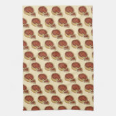 Chicago Illinois Deep Dish Pepperoni Pizza Pie Geschirrtuch (Vertikal)