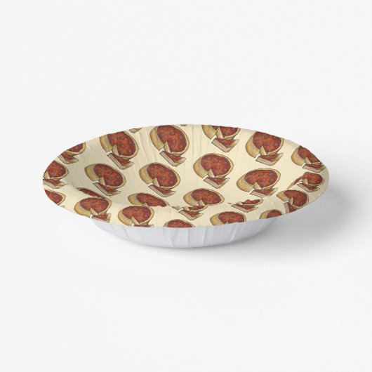 Chicago Illinois Deep Dish Pepperoni Pizza Pie Pappteller (Gewinkelt)