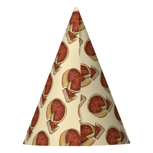 Chicago Illinois Deep Dish Pepperoni Pizza Pie Partyhütchen (Rückseite)