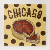 Chicago Illinois Deep Dish Pepperoni Pizza Puzzle (Vertikal)