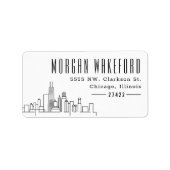 Chicago, Illinois Deko Skyline Large Adressaufkleber (Vorne)