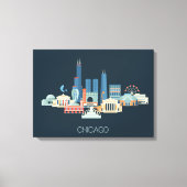 Chicago, Illinois | Design in Blau Leinwanddruck (Vorderseite)