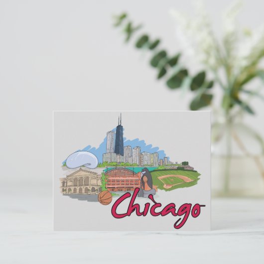 Chicago, Illinois, die berühmte Stadt Postkarte (Stehend Vorderseite)