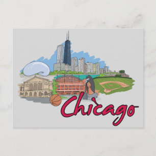 Chicago, Illinois, die berühmte Stadt Postkarte